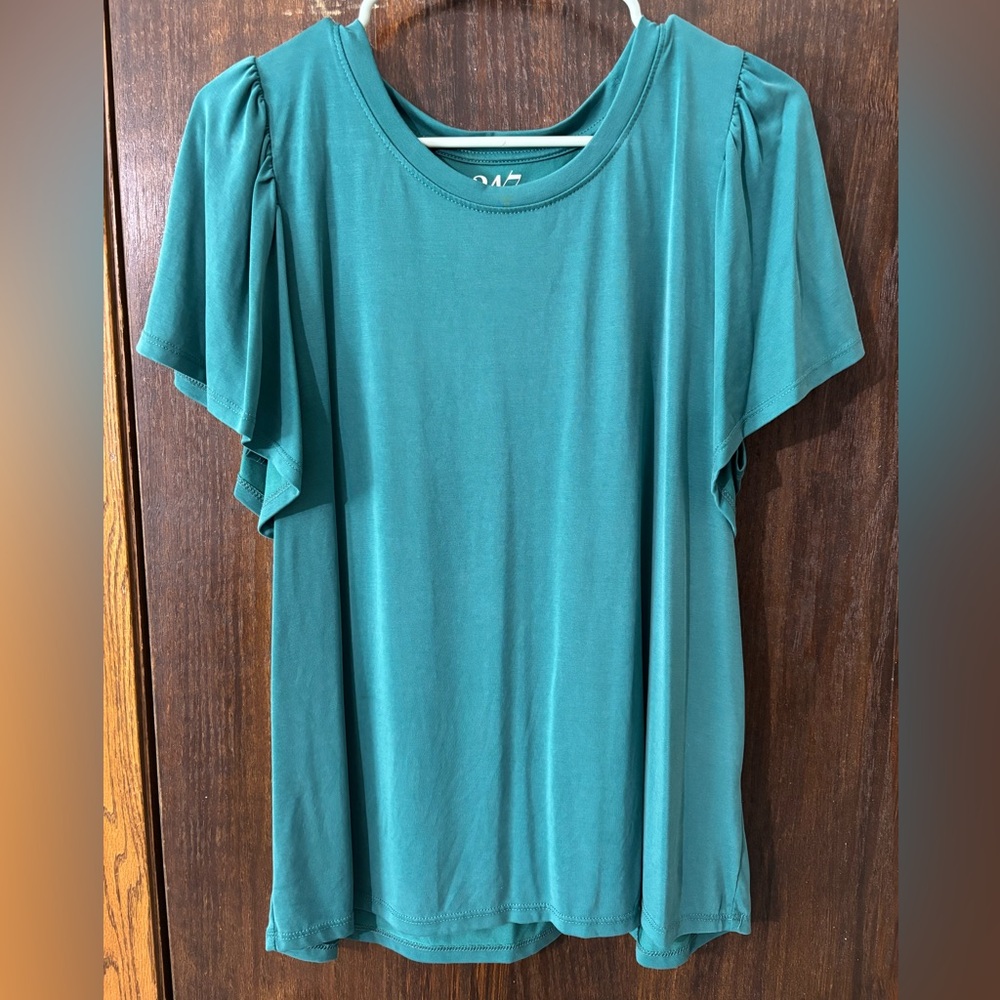 **Maurices Teal/Emerald Green Short Sleeve Top